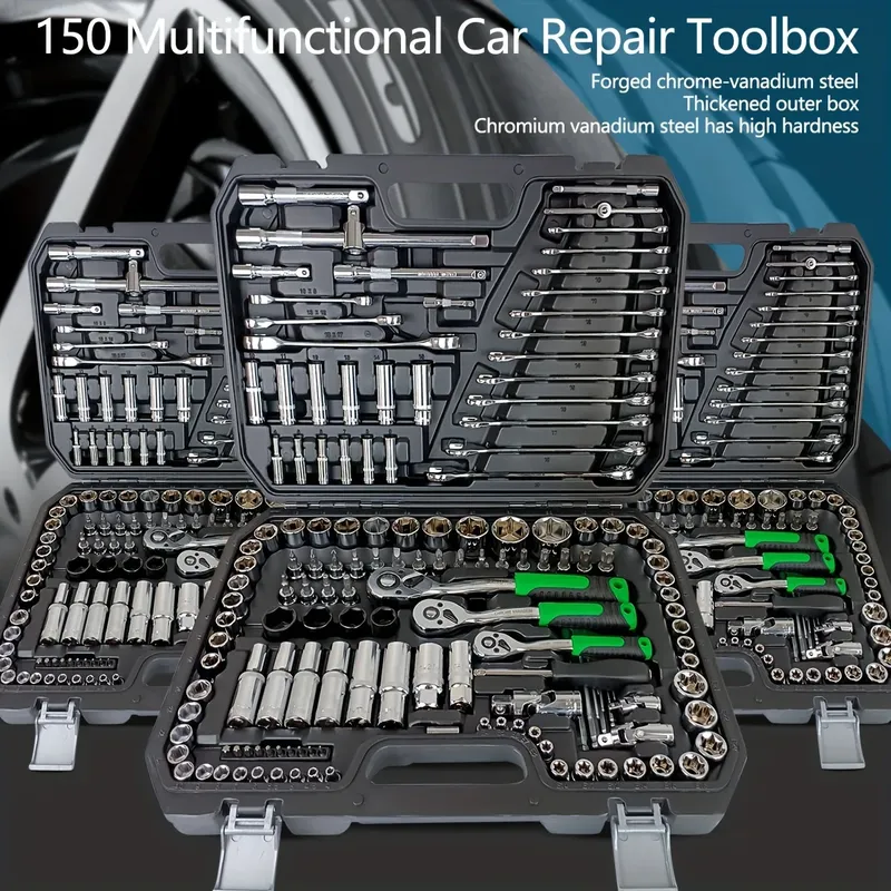 Motorrad Toolbox Set Schnelle Ratsche 150/46 stücke Buchse Gruppe Bit Industrie-grade Toolbox Auto Reparatur Werkzeuge Auto wartung