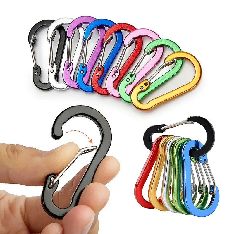 6 stücke Karabiner Clip Aluminium Legierung Schlüsselbund Lock Schnalle Snap D-Ring Clip Outdoor Rucksack Camping Multi Tool Angeln wandern Haken