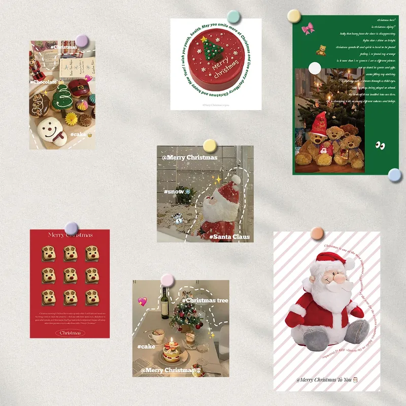 15PCS Frohe Weihnachten Aufkleber Poster Harajuku Laptop Gepäck Frohe Feiertage Fotografie Café Ästhetische Wohnzimmer Dekorativ