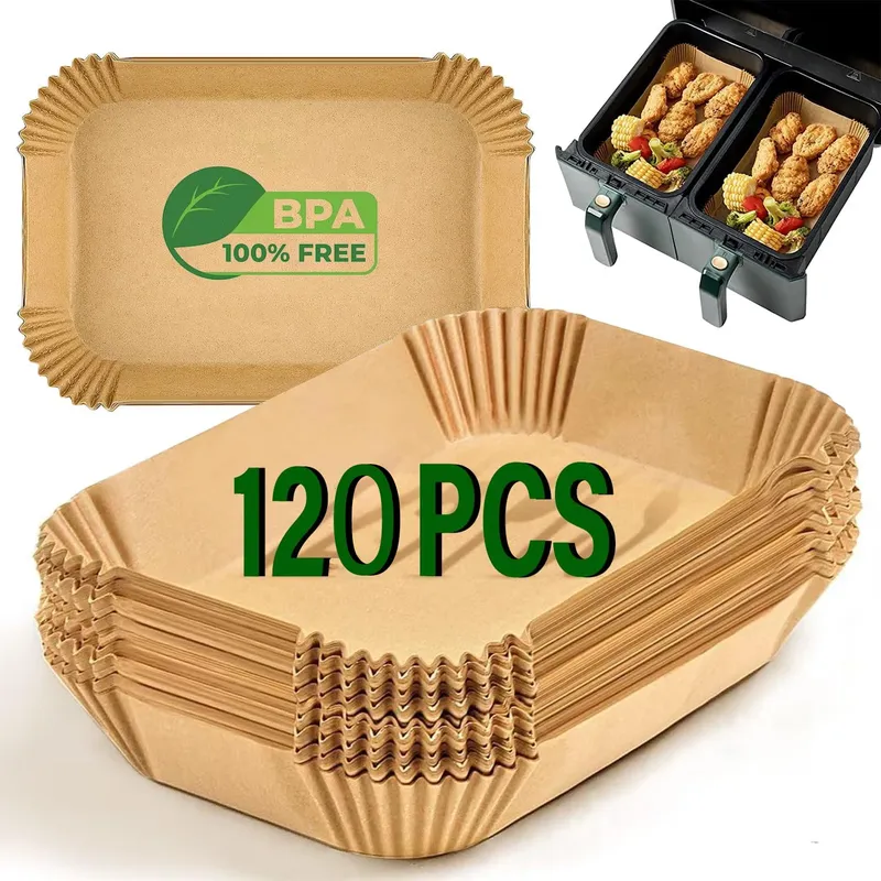 Air Fryer Kochen Backpapier für Ninja Dual XL foodi AF300 AF400 AF451 Einweg-Papiereinlage Form Grillzubehör