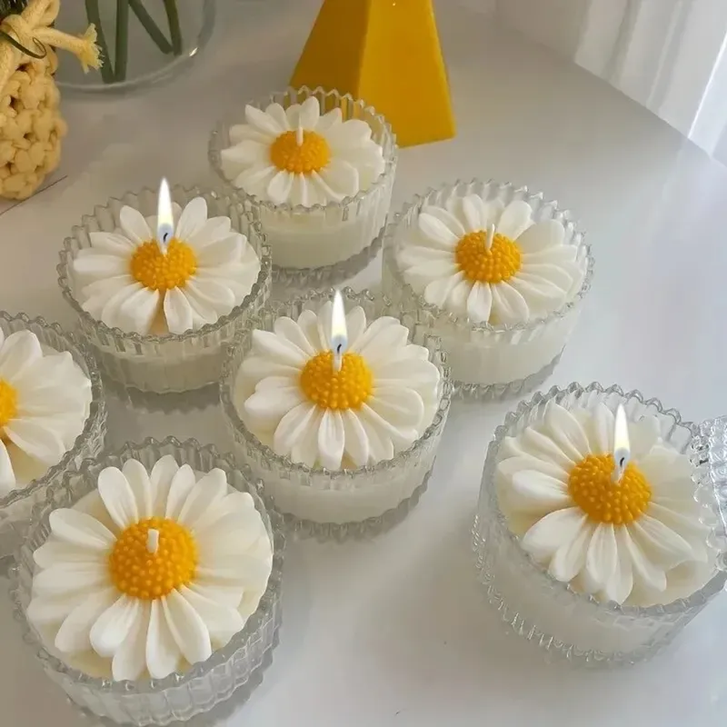 Gänseblümchen-Kerzenform, Silikon, Gips, Aromatherapie, Epoxidharz, duftende Harz-Seifenblume, handgefertigt, für Kerzenherstellung, Werkzeuge, Geschenke