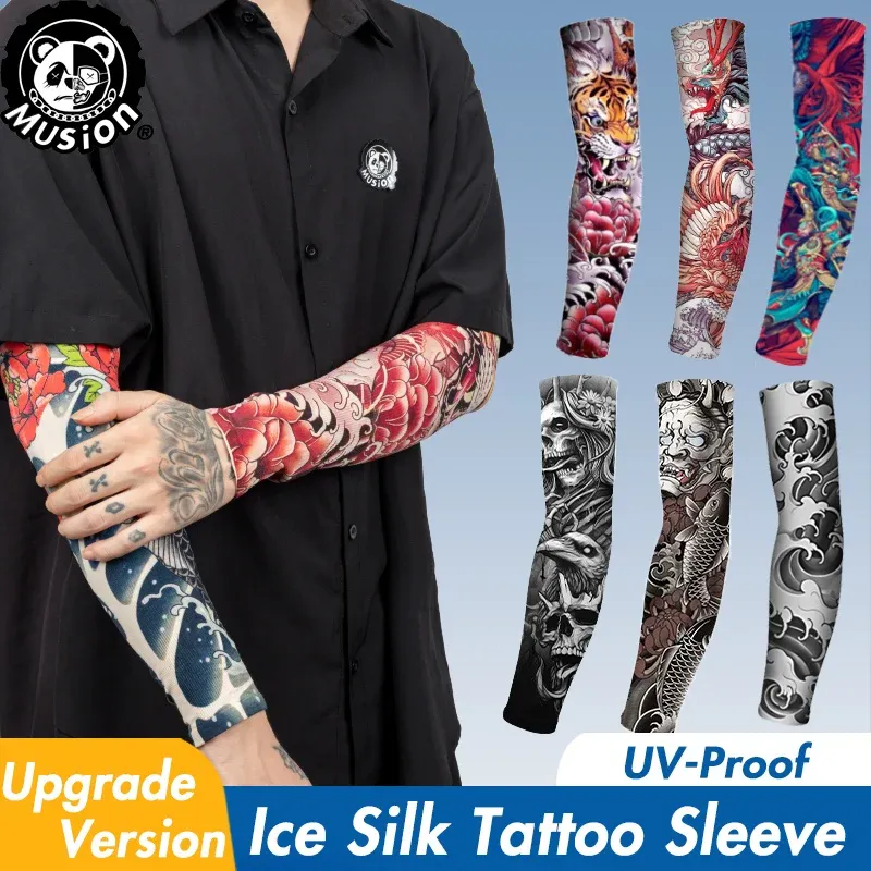 Musion Neue Nahtlose Tattoo Ärmel Anti UV Staub Hand Socke Arm Ärmel Angeln Motorrad Fahrrad Unisex Tattoo Hülse Set EIN Paar