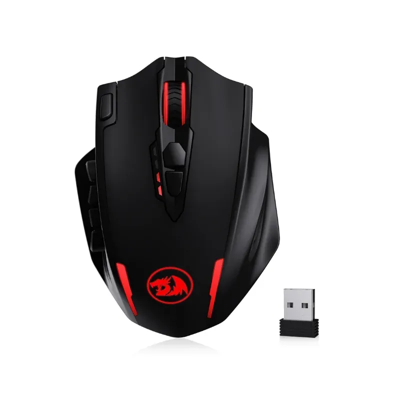 Redragon M913 Gaming 16000 DPI verkabelt 2,4 GHz kabellose optische RGB-Gamer-Mäuse 16 programmierbare Tasten, schwarz/weiße Maus