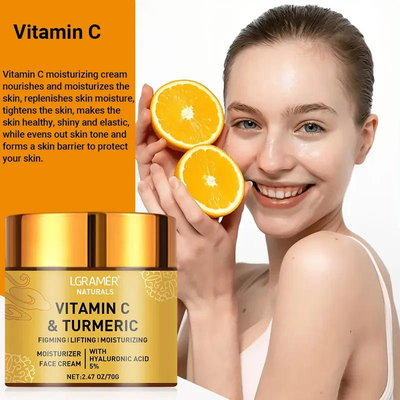 Kurkuma Vitamin C Gesichts creme Retinol feuchtigkeit spendende straffende Hyaluron aufhellung Reparatur glatte Hautpflege White ning Cremes