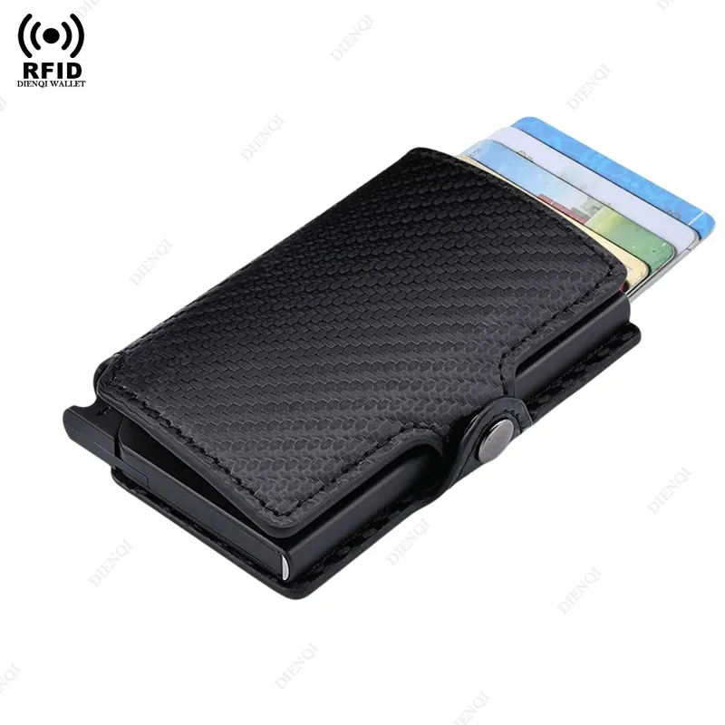 Anti-RFID-Kreditkarten inhaber Männer Brieftaschen Smart Bank Karten inhaber Fall dünn schlank Pop-up minimalist ische Brieftasche Frauen schwarz Geldbörse Vallet