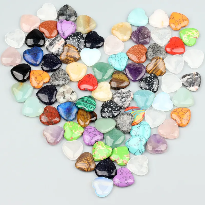 10/20/30PCS 20MM Herz Form Stein Kristall Amethyst Liebe Healing Steine Unregelmäßige Mineral Kies Probe für Haus Garten Dekor