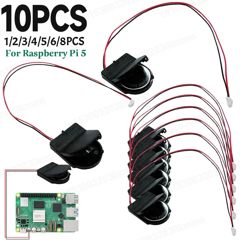 1-10x für Raspberry Pi 5 RTC Batterie Box Echtzeituhr Halter mit Batterie/ohne Batterie RTC Uhr Batterie Kit für RPI 5 Pi5