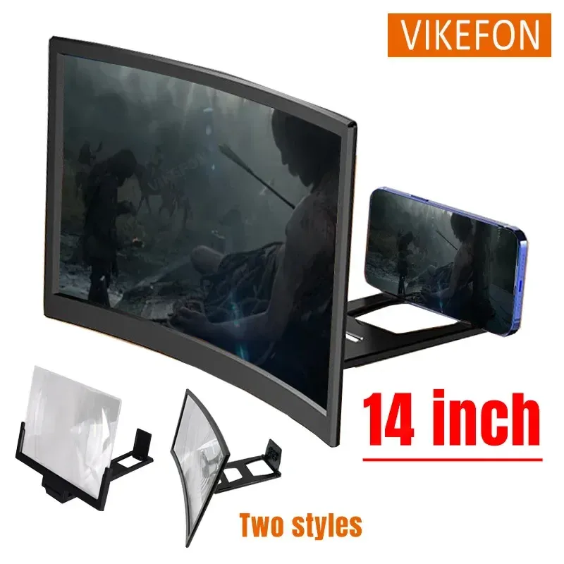 Faltbarer 3D-High-Definition-Bildschirmverstärker für Mobiltelefone, Landschaftsfernseher, Filmverstärker, 14-Zoll-Display, Telefonhalter, Ständer