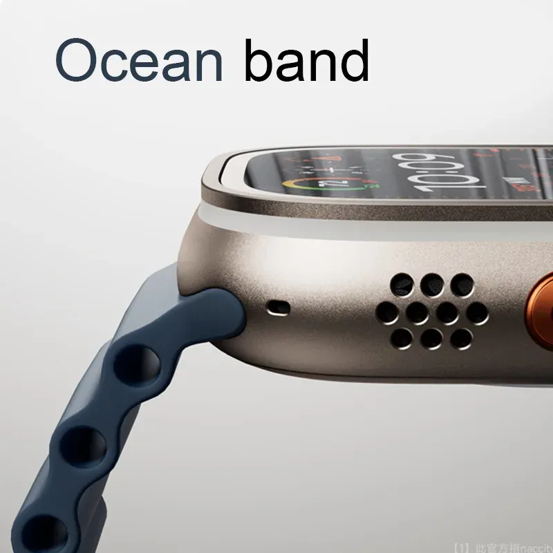Ocean Band für Apple Watch Armband 45 mm 40 mm Ultra 2 49 mm 44 mm 41 mm 46 mm 42 mm Silikon-Sportarmband Serie 10 9 8 7 6 5 4 3 SE