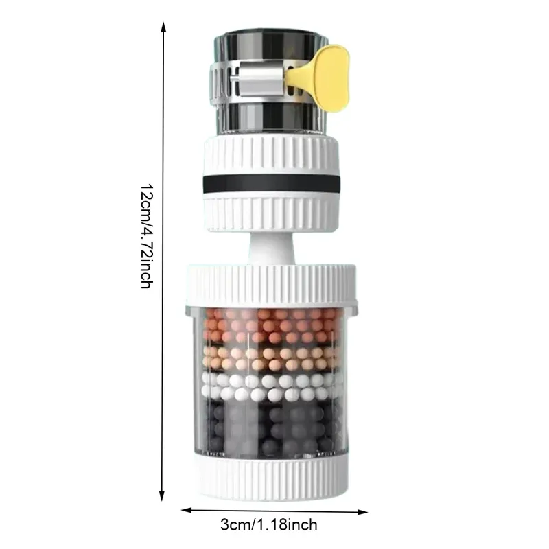 Universeller Duschhahn, 6-lagiger Wasserhahn, Wasserfilter, Wasserhahn, Luftreiniger, spritzwassergeschützt, wassersparender Bubbler für Badezimmer, Zuhause, Küche