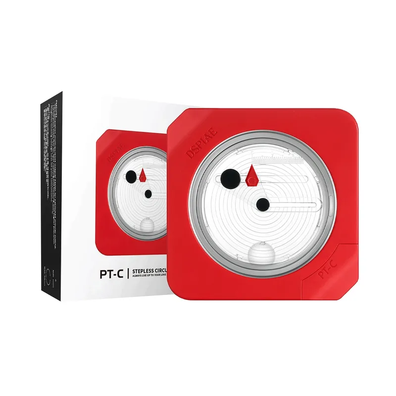 DSPIAE PT-C Integraler Kreisschneider Rot mit Wolfram-Schneidbit mit Anti-Rutsch-Pad PC Aluminiumlegierung ABS 95.5*95.5*31mm