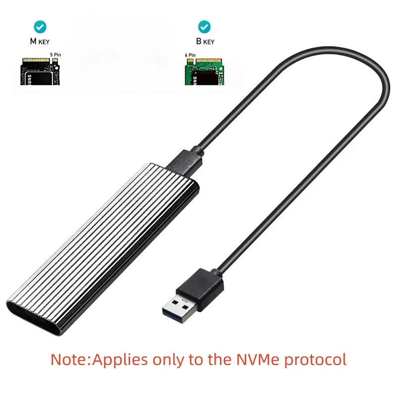 M2 SSD Fall NVME Gehäuse M.2 Zu USB 3,1 SSD Adapter Für NVME PCIE M/B Schlüssel 2230/2242/2260/2280 Für NVME PCIE
