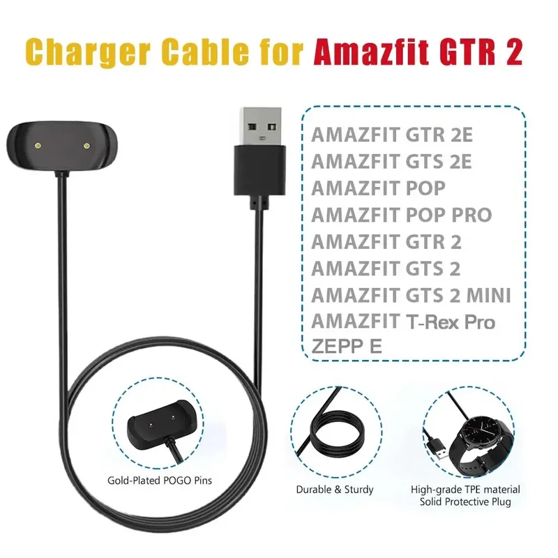 USB-Ladekabel für Huami Amazfit T-Rex Pro GTS 2 Mini-Adapter Ladestation für GTS 2 POP Zepp E GTR 2 2e Schnellladegerät Dock