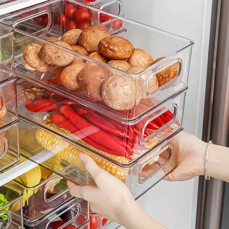 Kunststoff Crisper Transparente Box Kühlschrank Crisper Lagerung Box Kosmetische Lagerung Küche Acryl Desktop Lagerung Organizer Box
