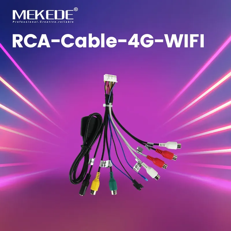 MEKEDE 20 Pin RCA Audio Video Kabel WIFI/4G SIM AUX Mikrofon Für Android Auto Radio Auto Zubehör universal Kabel Adapter