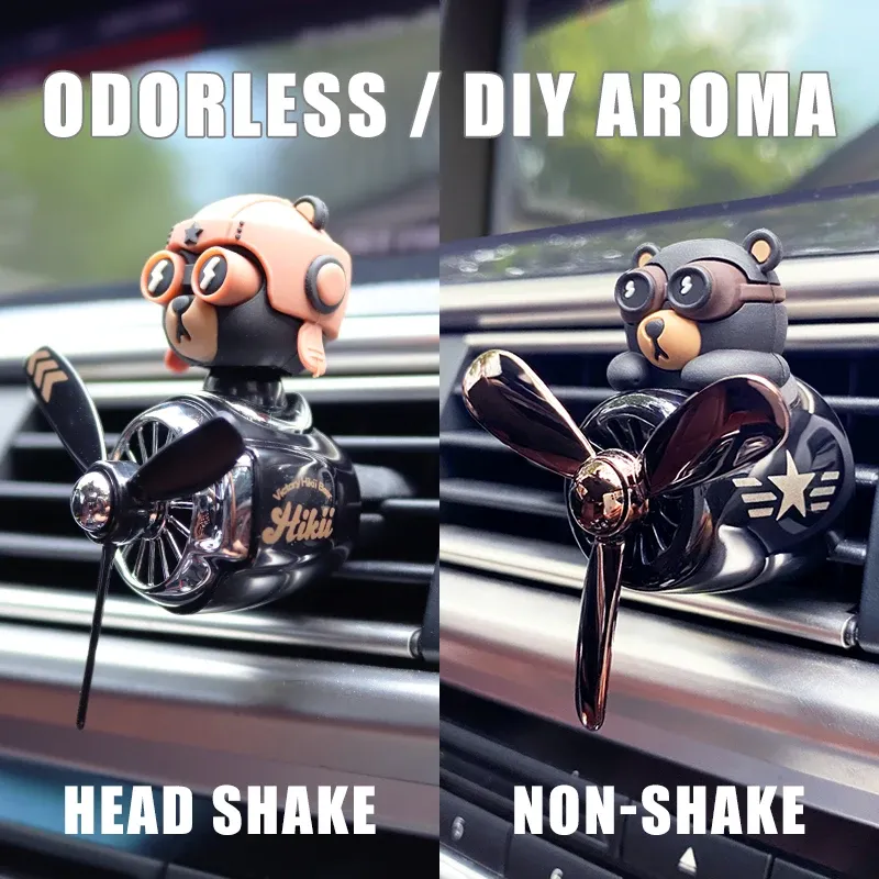 Geruchlos DIY Parfüm Ornament Flugzeug Pilot Bär Auto Lufterfrischer Dekoration Zubehör Aroma Vent Clip duftender Diffusor Männer