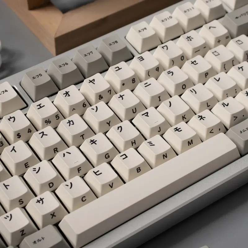 142 Tasten Retro PBT Tastenkappen Cherry Profile Dye-Sub Russische Top Letter Side Print Tastenkappen für 84/96/104 MX mechanische Tastatur-Kit