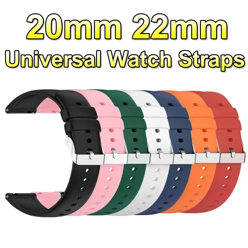 Universal-Uhrenarmbänder, 22 mm, 20 mm, Schnellverschluss-Silikonband, weiches Gummi-Armband für Huawei Samsung Xiaomi Amazfit Smartwatch