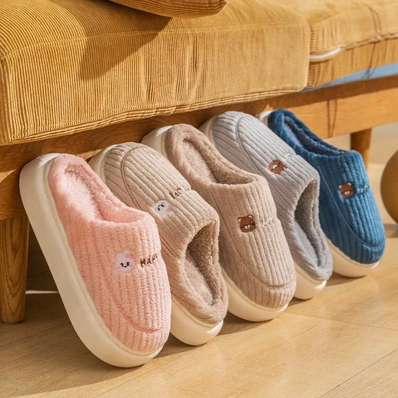 Baumwollhausschuhe für Damen, neuer Winterstil, Innenwohnheim, warmes Zuhause, Wollhausschuhe für Herren, Herbst und Winter