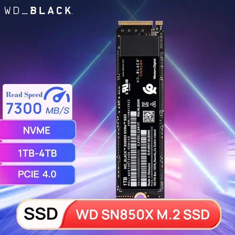 Western Digital SN850X 1 TB 2 TB 4 TB WD_BLACK M.2 2280 NVMe PCIe Gen 4.0x4 SSD Solid State Drives für Gaming Computer Laptop PS5