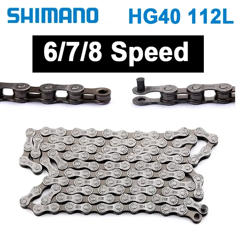 Shimano Mountainbike-Kette HG40 112 Links 6 7 8 Gang Fahrradstrom 112L SHIMANO TOURNEY TY HYPERGLIDE MTB-Kette