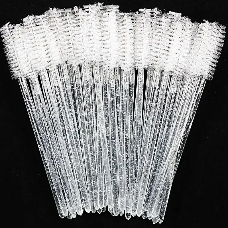 Einweg Kristall Wimpern Pinsel Kamm 50Pcs Wimpern Verlängerung Mascara Zauberstäbe Make-Up Professionelle Make-Up Schönheit Werkzeug
