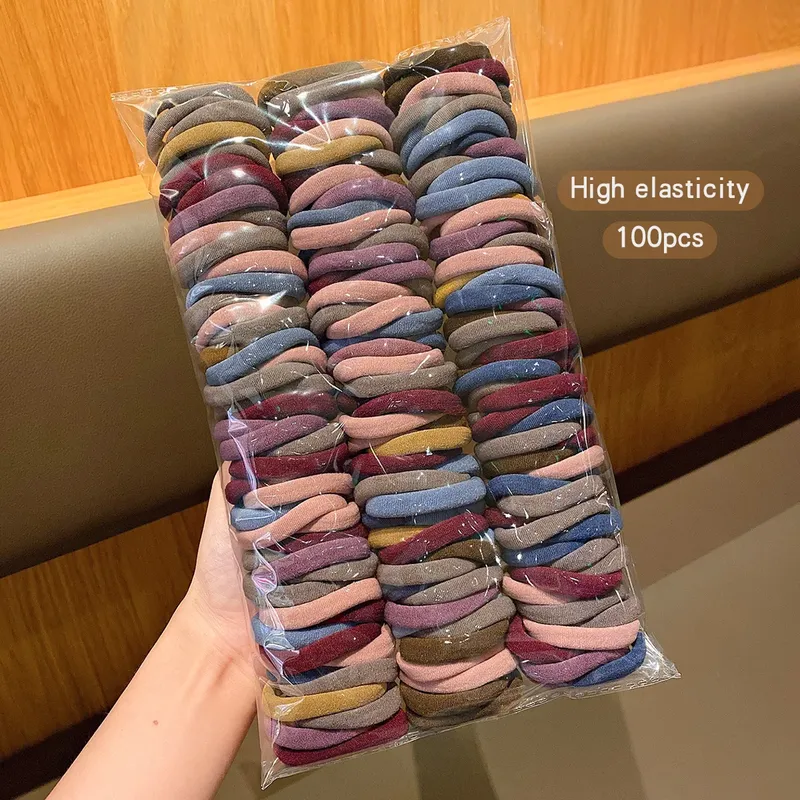 100 nahtlose, hochela tische, langlebige Haarschmuck im koreanischen Stil mit Gummibändern für den täglichen Gebrauch