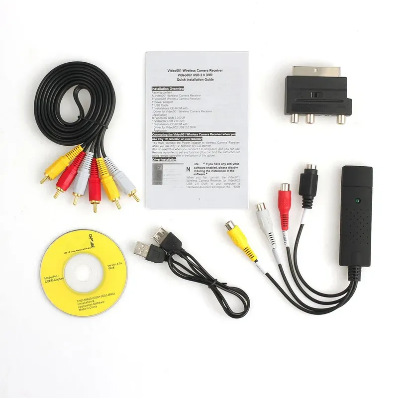 USB2.0 VHS-zu-DVD-Konverter Konvertieren Sie analoge Videos in digitales Format Audio Video DVD VHS Record Capture Card hochwertiger PC-Adapter