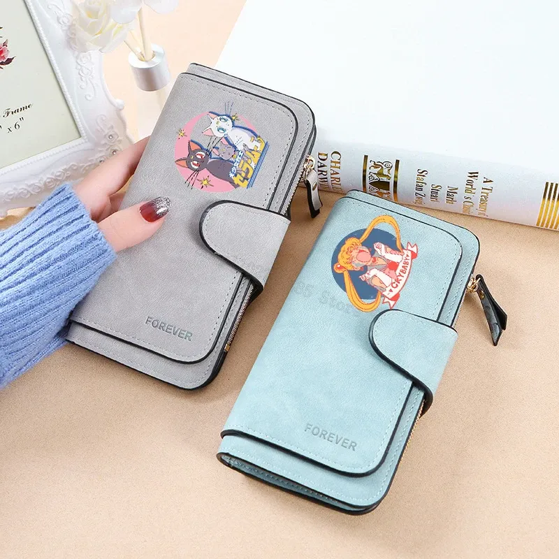 Cartoon Anime Sailor Moon Print Clutches Tasche Luxus Handtaschen für Frauen Kawaii Geldbörse Mädchen Abend Geldbörsen ID Kartenhalter