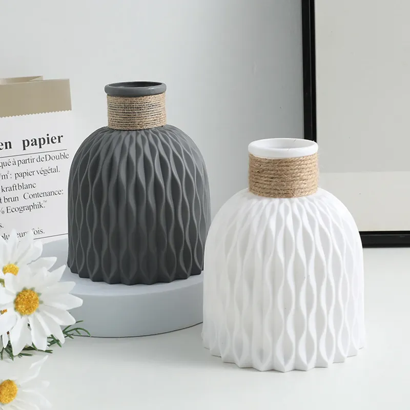 1PC Wasser Welligkeit Kunststoff Vase Welle Blumentopf Anordnung Moderne Nordic Stil Zu Hause Wohnzimmer Desktop Dekoration Ornament