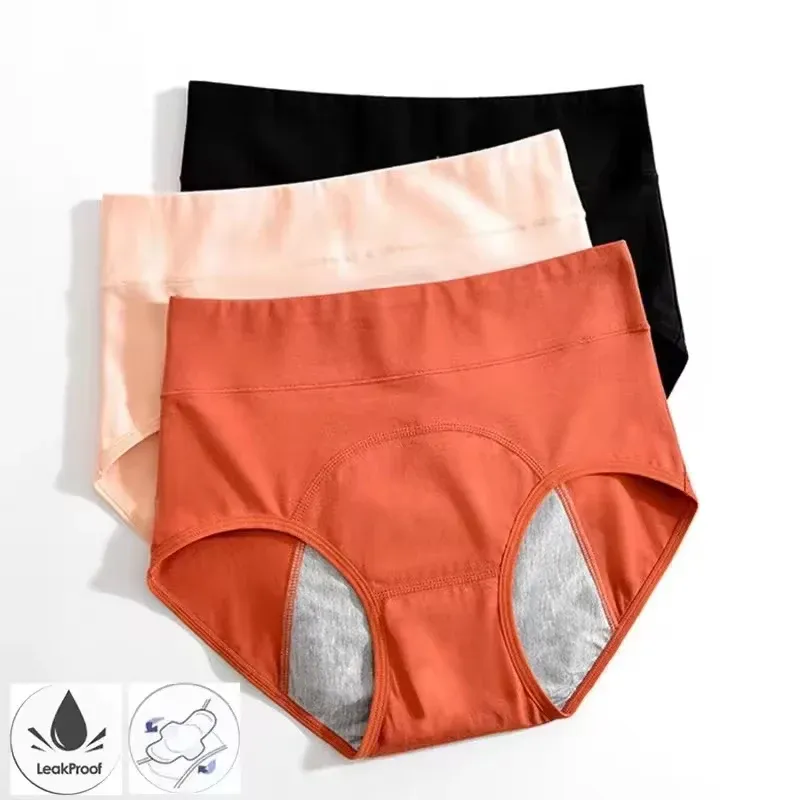 Höschen für die Menstruation, Baumwolle, Menstruationshöschen, hohe Taille, Periodenunterwäsche, Culotte Menstruelle, auslaufsichere Bragas Menstruales