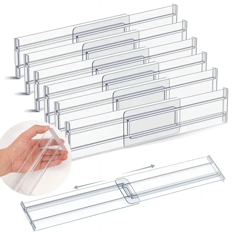 Schubladenteiler, Organizer, verstellbare Schubladen aus Kunststoff, Trenner für Kleidung, Küchenutensilien, Make-up, Büro, Aufbewahrung