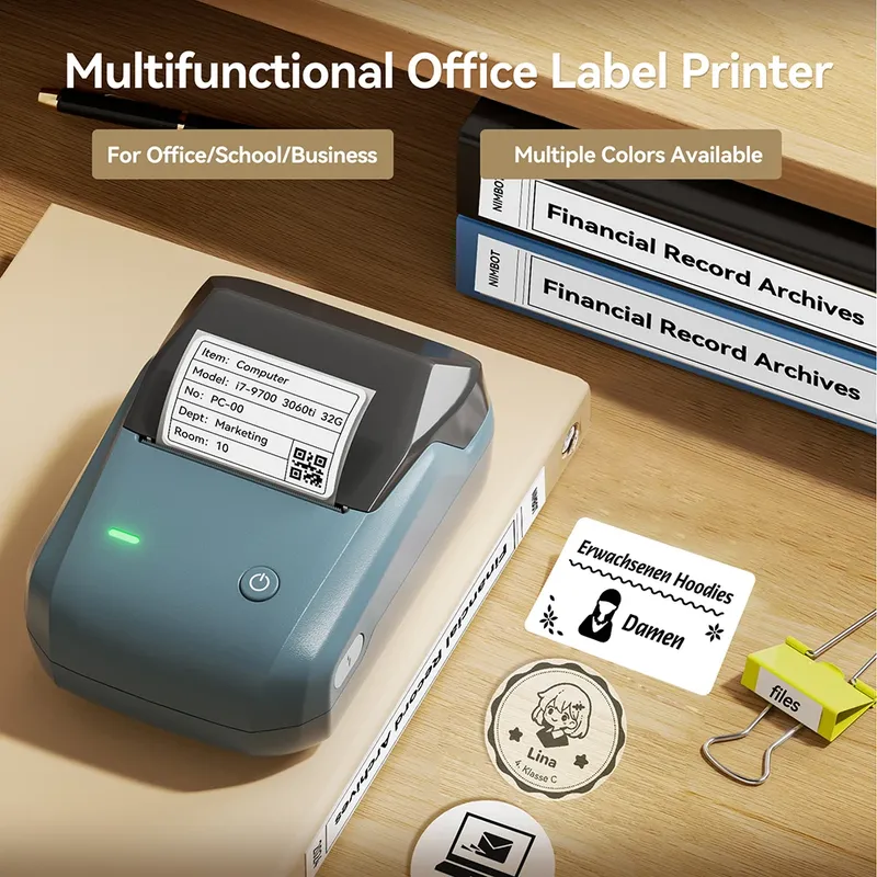Tragbarer Niimbot B1 kabelloser Etikettendrucker, selbstklebende Etikettiermaschine, DIY 20–50 mm Etiketten für Büro und Zuhause