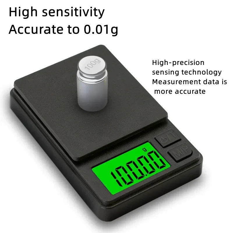 100/500g 0,01g Mini-Digitalwaage, hochpräzise elektronische Taschenwaage, Schmuckwaage, tragbare elektronische Küchenwaage - 4.67 EUR