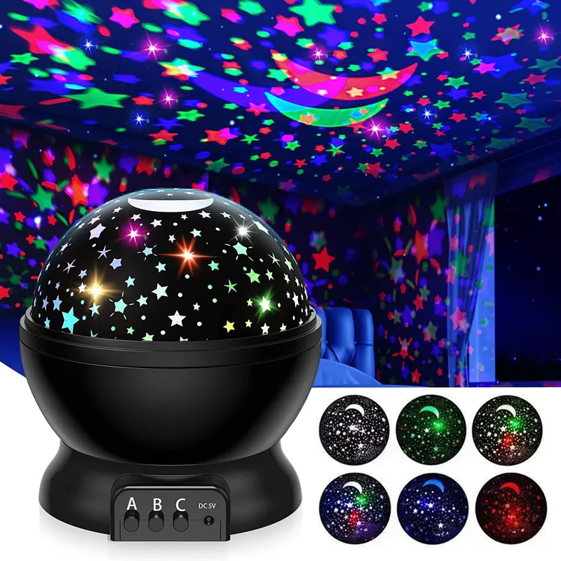 Nachtlampe Projektor Sternenhimmel Nachtlicht Projektor Babylampe Dekor Rotierender Sternenkinderzimmer Mond Galaxy Projektor Tischleuchte