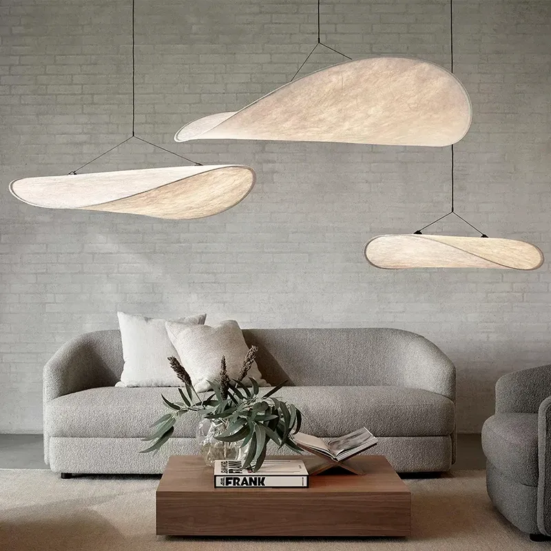 Nordic Tense Kronleuchter LED Decke Kronleuchter für Wohnzimmer Wohnkultur Einstellbare Handgemachte Seide LED Anhänger Hängen Lampe