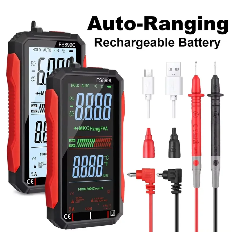 TOOLTOP Handheld FS899C Digital Multimeter 4,8 Zoll Großen Bildschirm Lithium-Batterie NCV LCD Multimeter Home Appliance Reparatur Werkzeuge