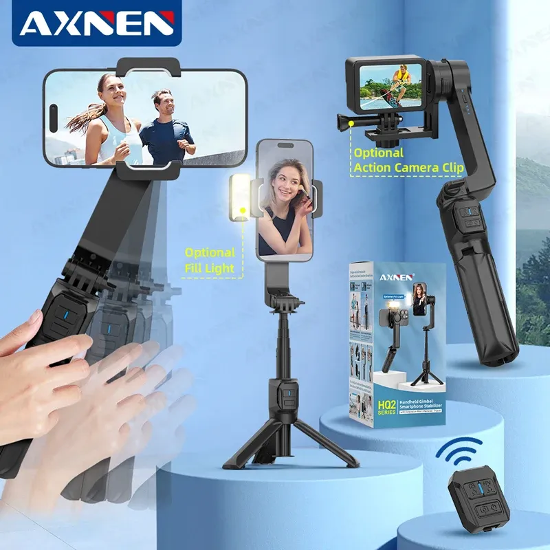 AXNEN HQ2-SE Smartphone Gimbal Stabilisator Handheld Mobile Shooting Stabilisator für Gopro Action Kameras Android iPhone Video Vlog