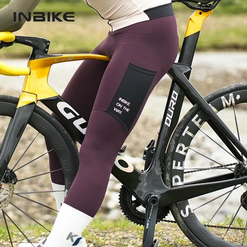 INBIKE Winter Radfahren Trägerhose Thermofleece Herren MTB Fahrradbekleidung 3D gepolstert Kaltes Wetter Fahrrad Trägerhose Legging Kleidung