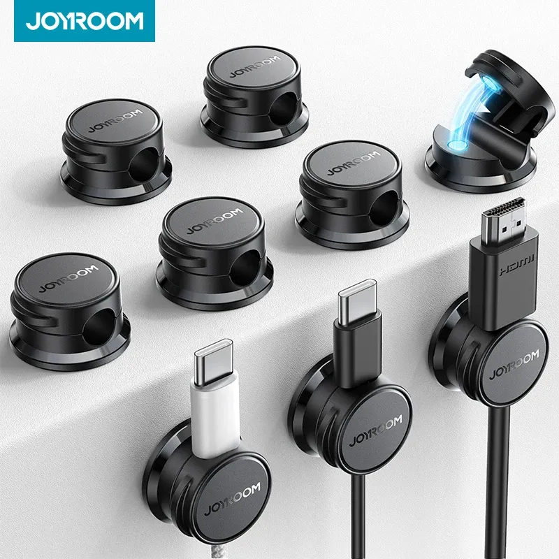 Joyroom 9-teiliger Kabelmanagement-Kabel-Organizer, magnetische Kabelklemmen, selbstklebender Drahthalter, Keeper unter dem Schreibtisch, Kabelversteckung JR-ZS468