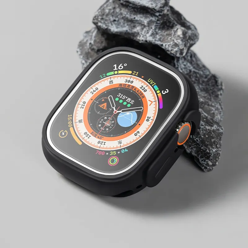 Weiche Silikonhülle für Apple Watch Ultra2 49 mm Rundumstoßstange Kratzfeste TPU-Schutzhülle für Apple Watch Ultra3 49