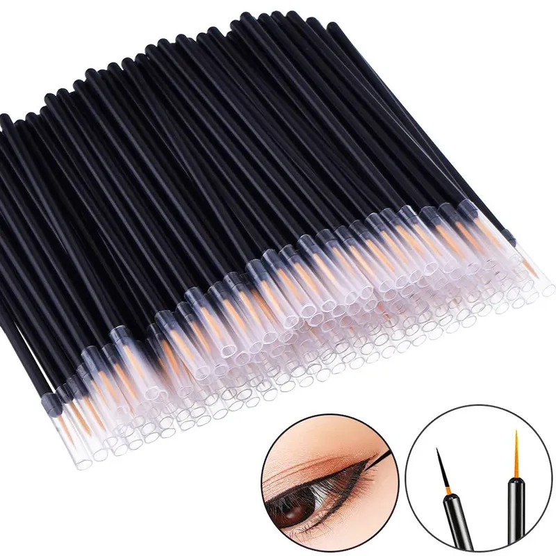 50/100 stücke Eyeliner Pinsel Wimpern Lidschatten Applikator Lippen Pinsel Für Nail art Malerei Stift Werkzeug Wimpern Zauberstäbe Zubehör