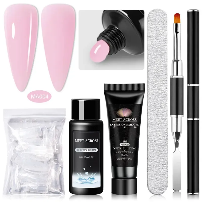MEET ACROSS 5 TEILE/SATZ Verlängerung Gel Für Nägel Finger Verlängerung Gel Maniküre Slip Lösung Acryl Nail art Lack DIY Werkzeug