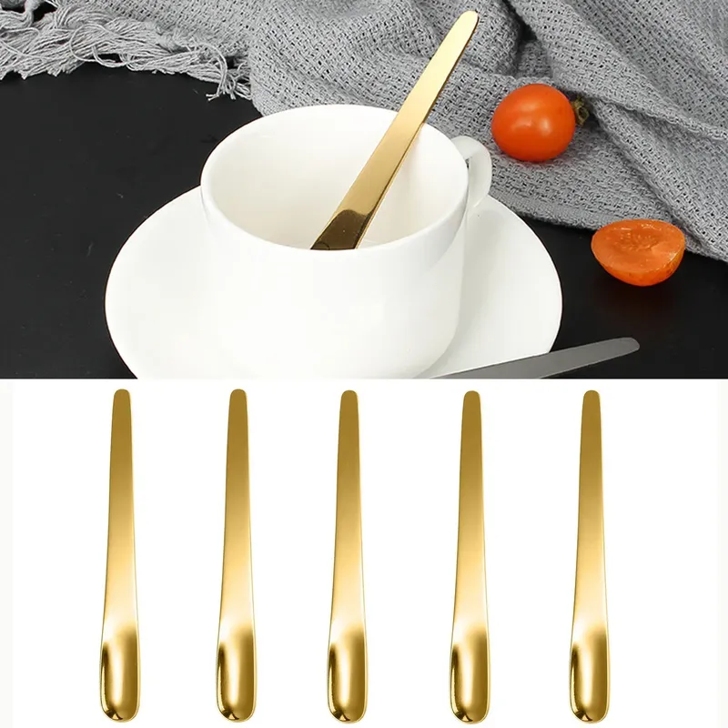 5 Stück Kaffee löffel Edelstahl Flach löffel zum Nachtisch kleiner Kaffees chaufel mischer Rührstab Küchen geschirr löffel