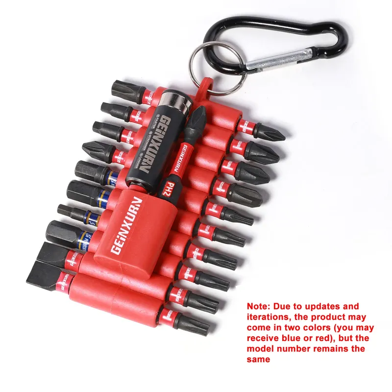 Geinxurn 22-teiliges Schlagschrauber-Bit-Set mit Organizer-Hülse, magnetischen Multi-Driver-Bits aus S2-Stahl und 1 x Bithalter