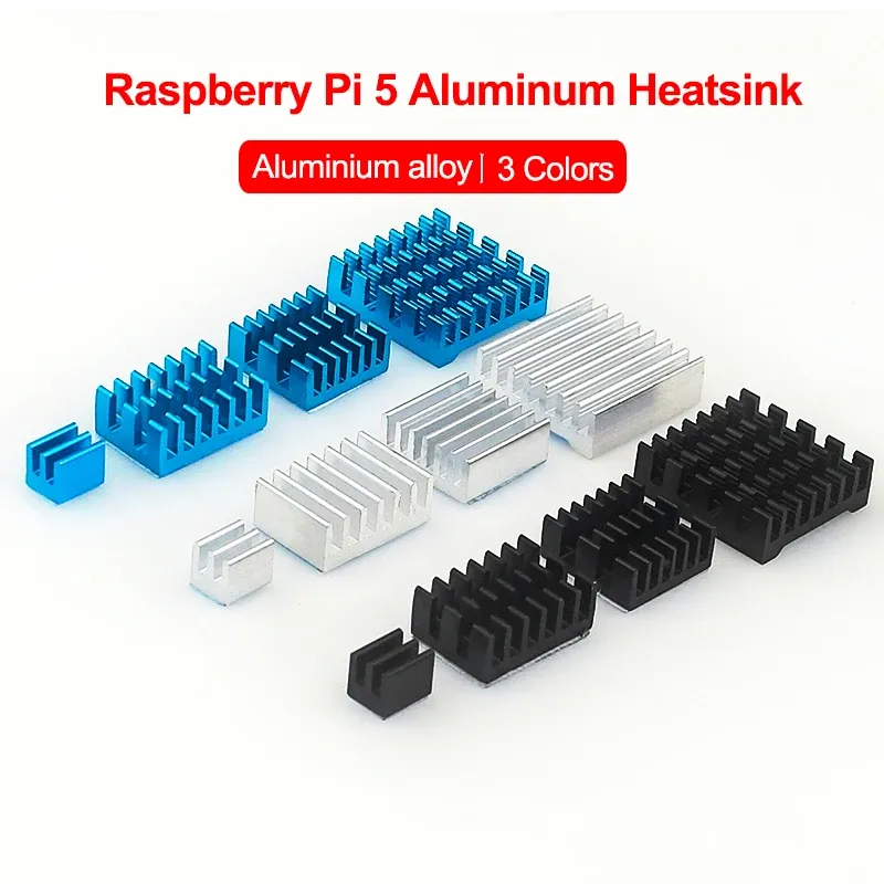 Raspberry Pi 5, Aluminium-Kühlkörper, passive Kühlung, maßgeschneiderter CPU-Kühler, Schwarz, Blau, Grau, für RPi 5