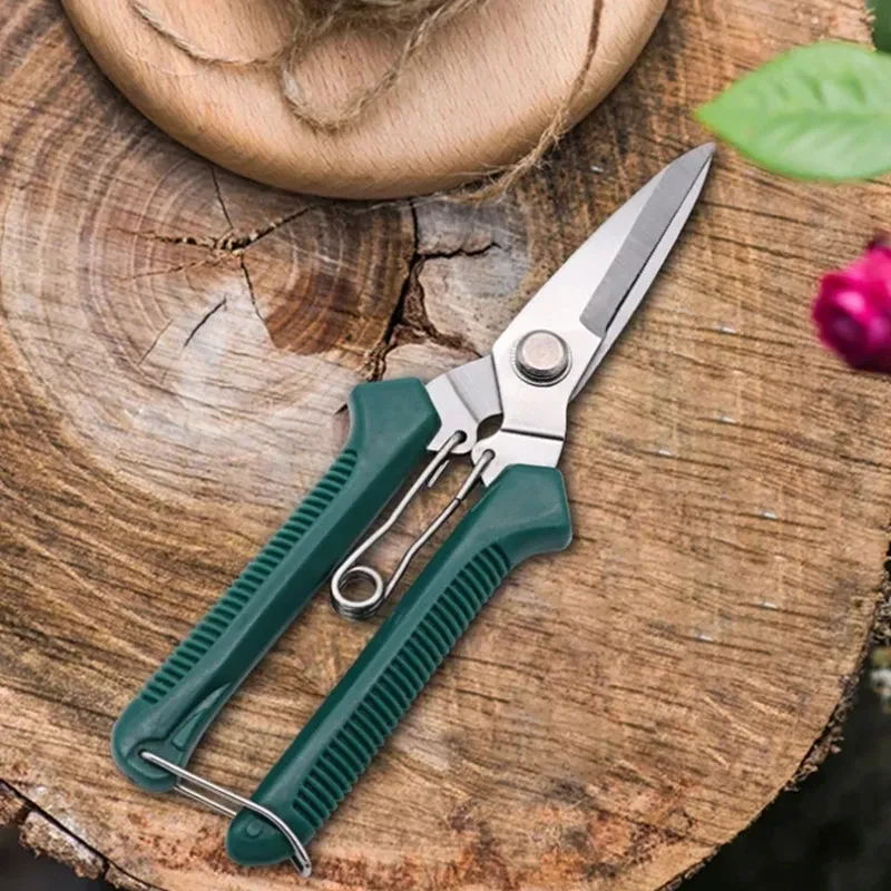 Gartenschere mit Geradem Kopf, Rutschfester Griff, Edelstahl, Manuelle Werkzeuge für Haushalt und Bonsai-Beschneidung