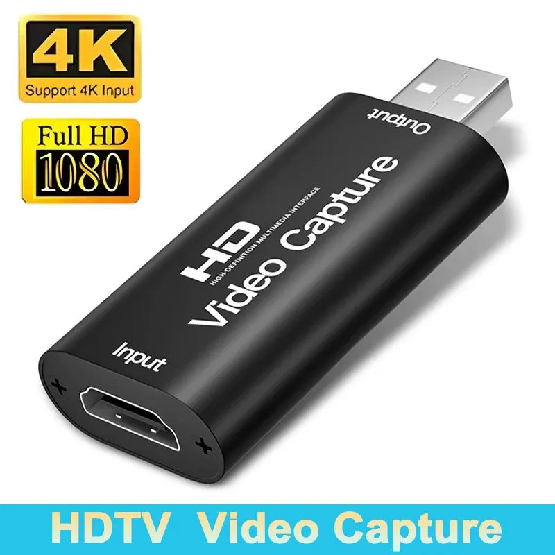 Metall 4K HDMI-kompatibel Video Capture Karte USB 2,0 Video Grabber für PS4 Spiel DVD Camcorder Kamera Video aufnehmen Live-Streaming