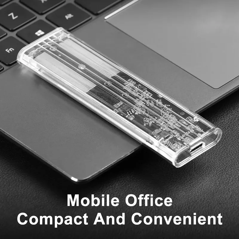 M.2 NGFF SATA SSD Gehäuse USB Typ C Transparente externe Festplatte Box Werkzeug kostenlos 5 Gbit/s Gehäuse Adapter für 2230 2242 2260 2280