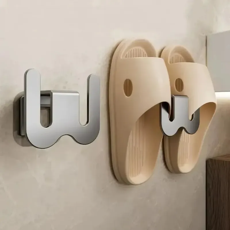 Nicht perforiertes, einfaches Schuhregal, Badezimmertür mit Entwässerung an der Rückwand, Badezimmer-Slipper-Rack, Wandhaken